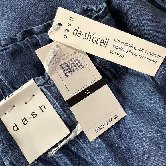 DASH X-Large Paperbag Chambray Jean Shorts Lightweight Hi-Rise Pull-On Pockets - Picture 6 of 6